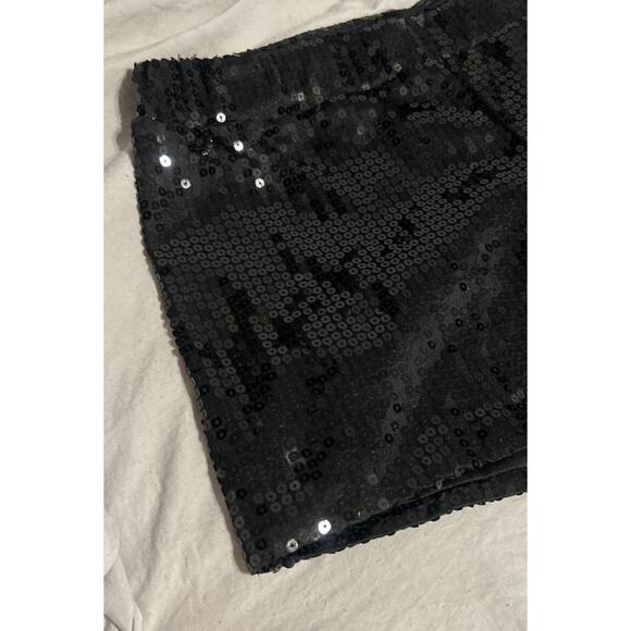 Black Sequin Shorts Adult Large By Spirit Party Dance Gymnastics - Picture 2 of 7
